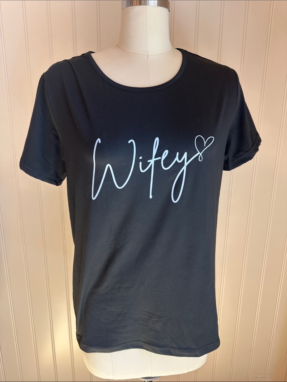 Wifey Script Graphic Tee - Black